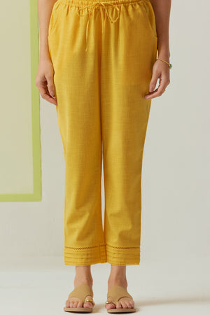 Roza Sehreen Mustard Narrow Pants