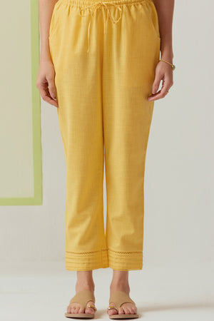 Roza Sehreen Lemon Yellow Narrow Pants
