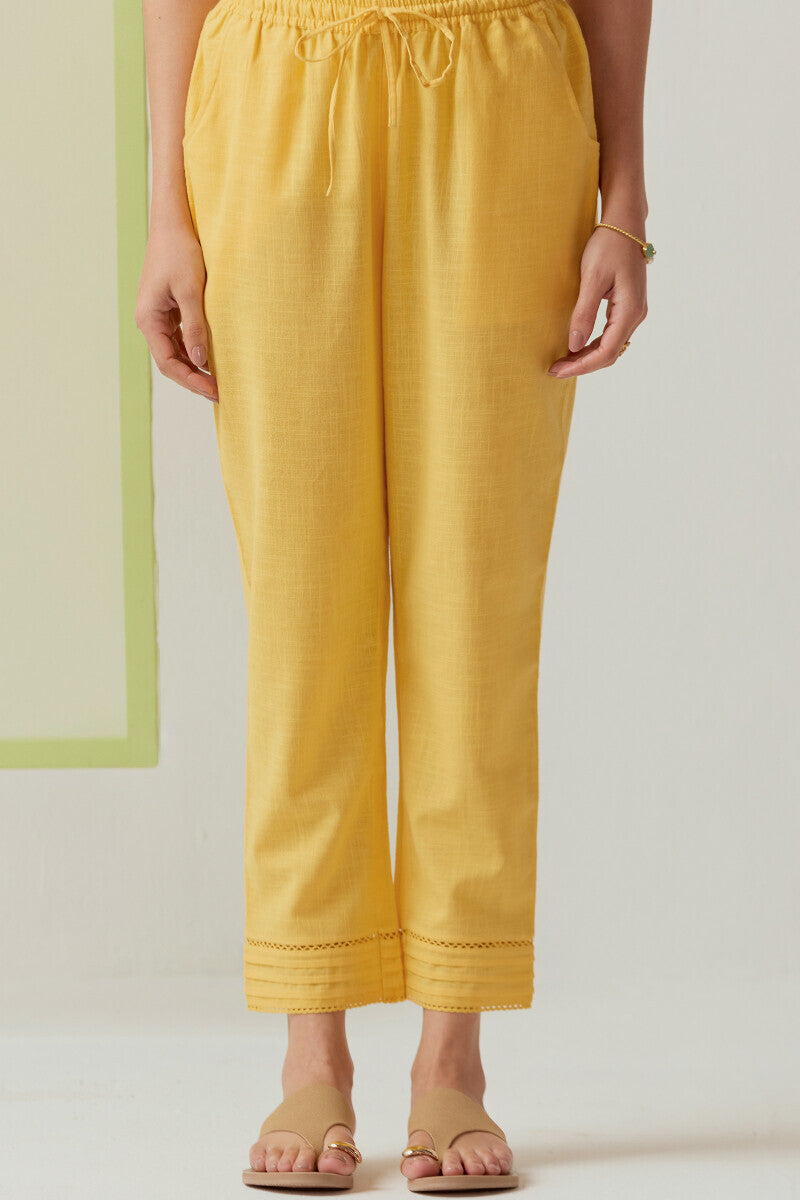 Roza Sehreen Lemon Yellow Narrow Pants