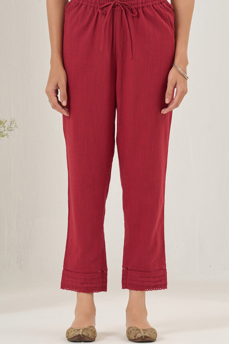 Roza Nida Brick Red Narrow Pants