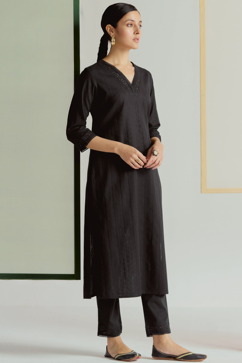 Roza Sehr Black Kurta