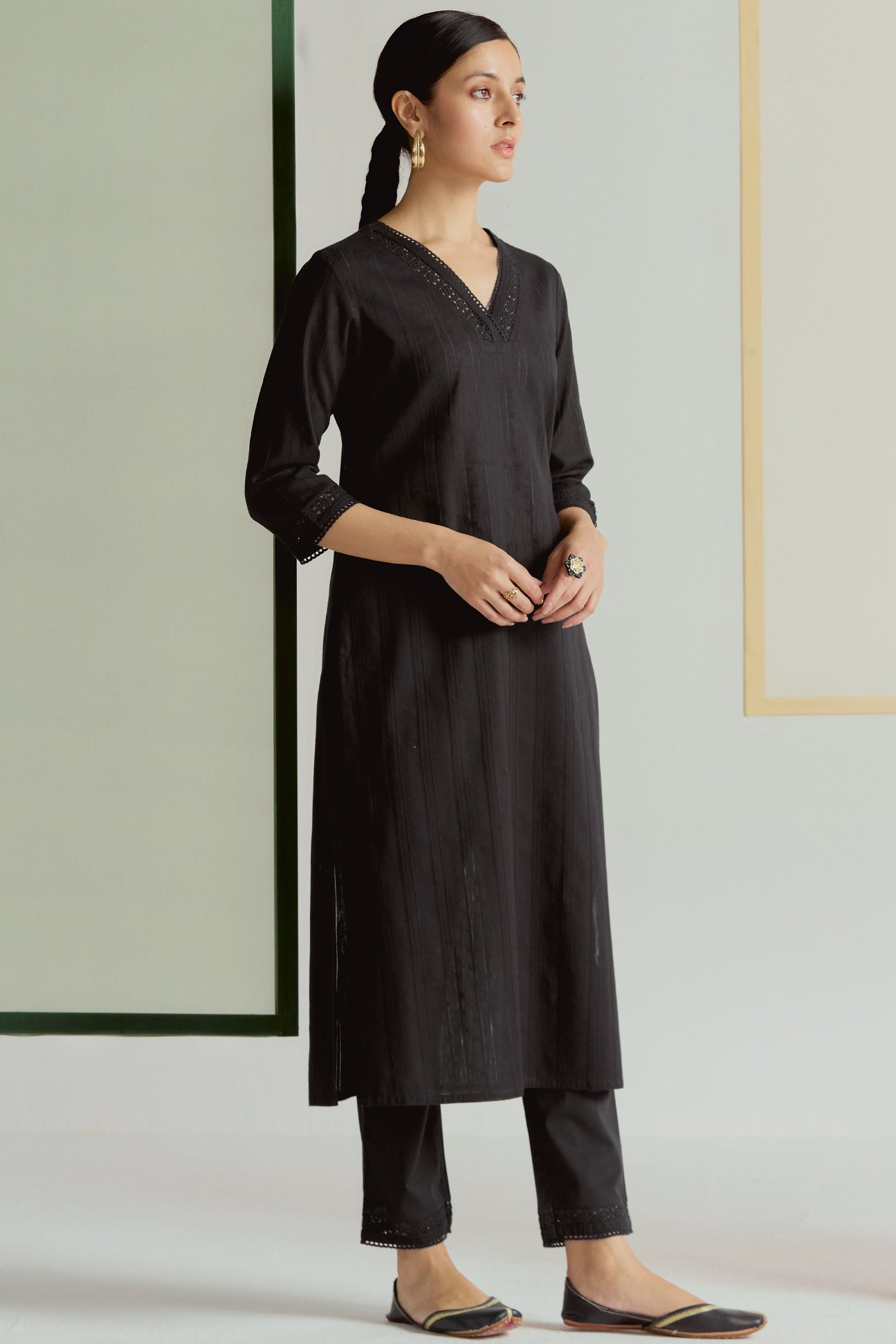 Roza Sehr Black Kurta