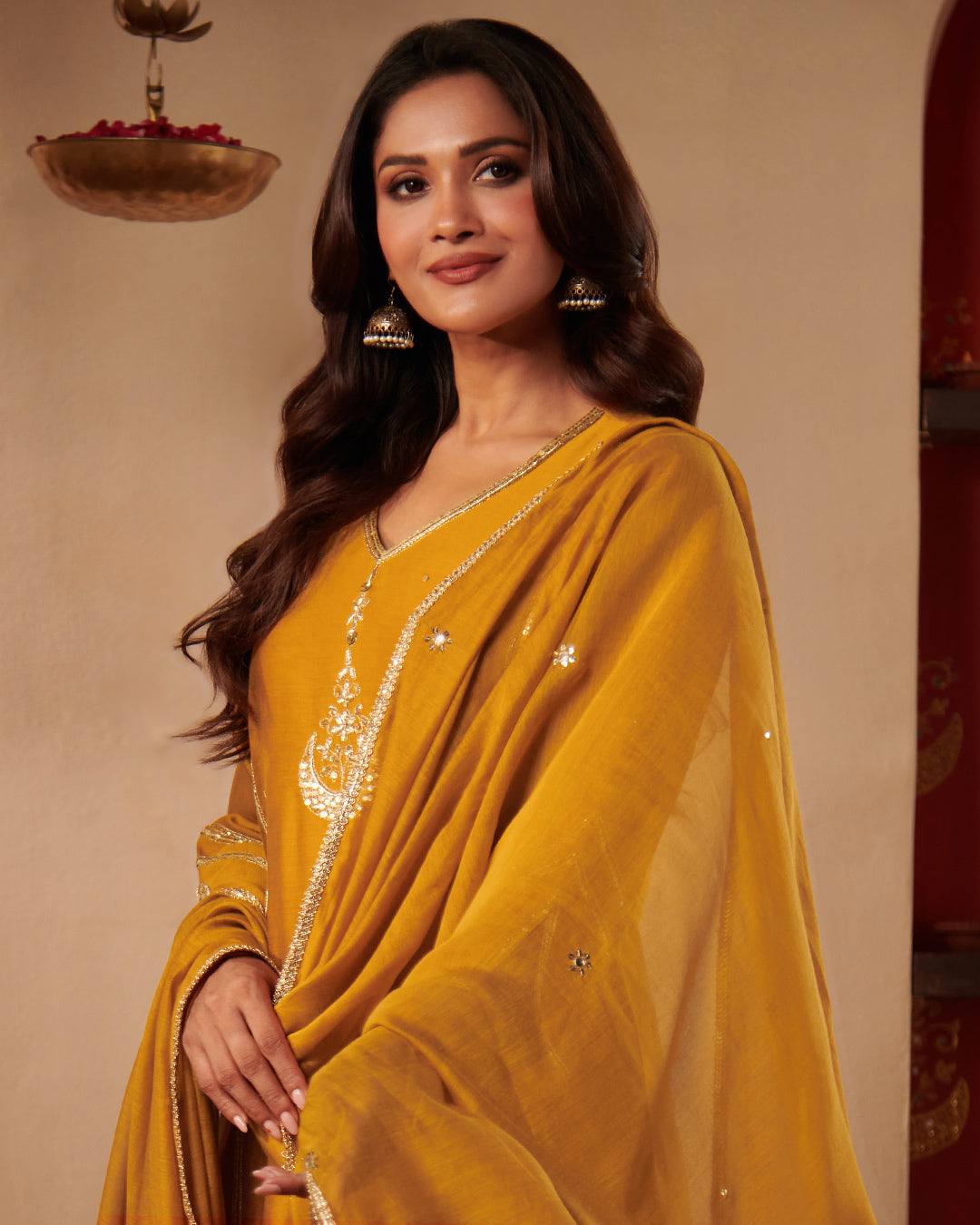 Roshanara Leela Marigold Dupatta