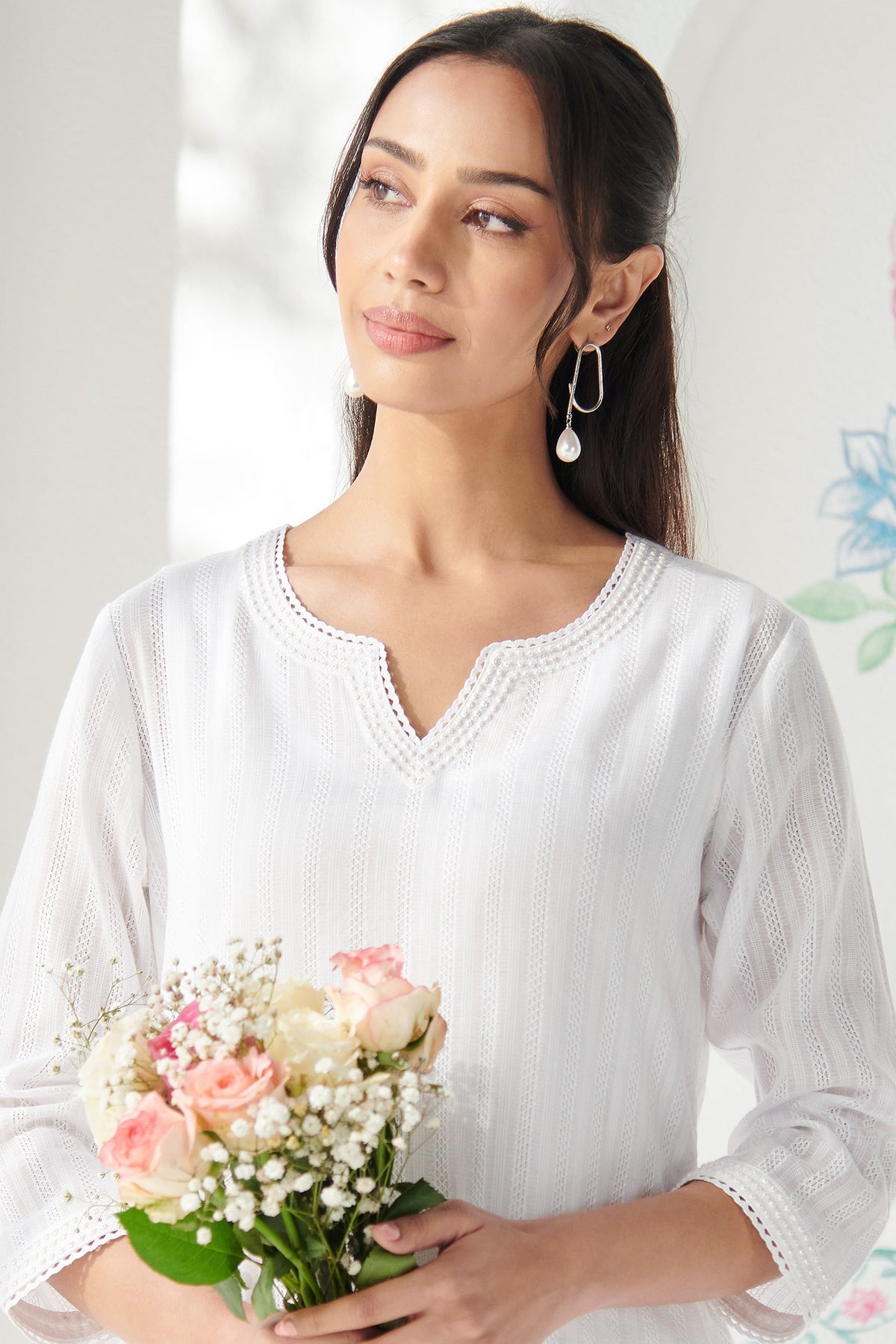 Roza Sameera White Kurta