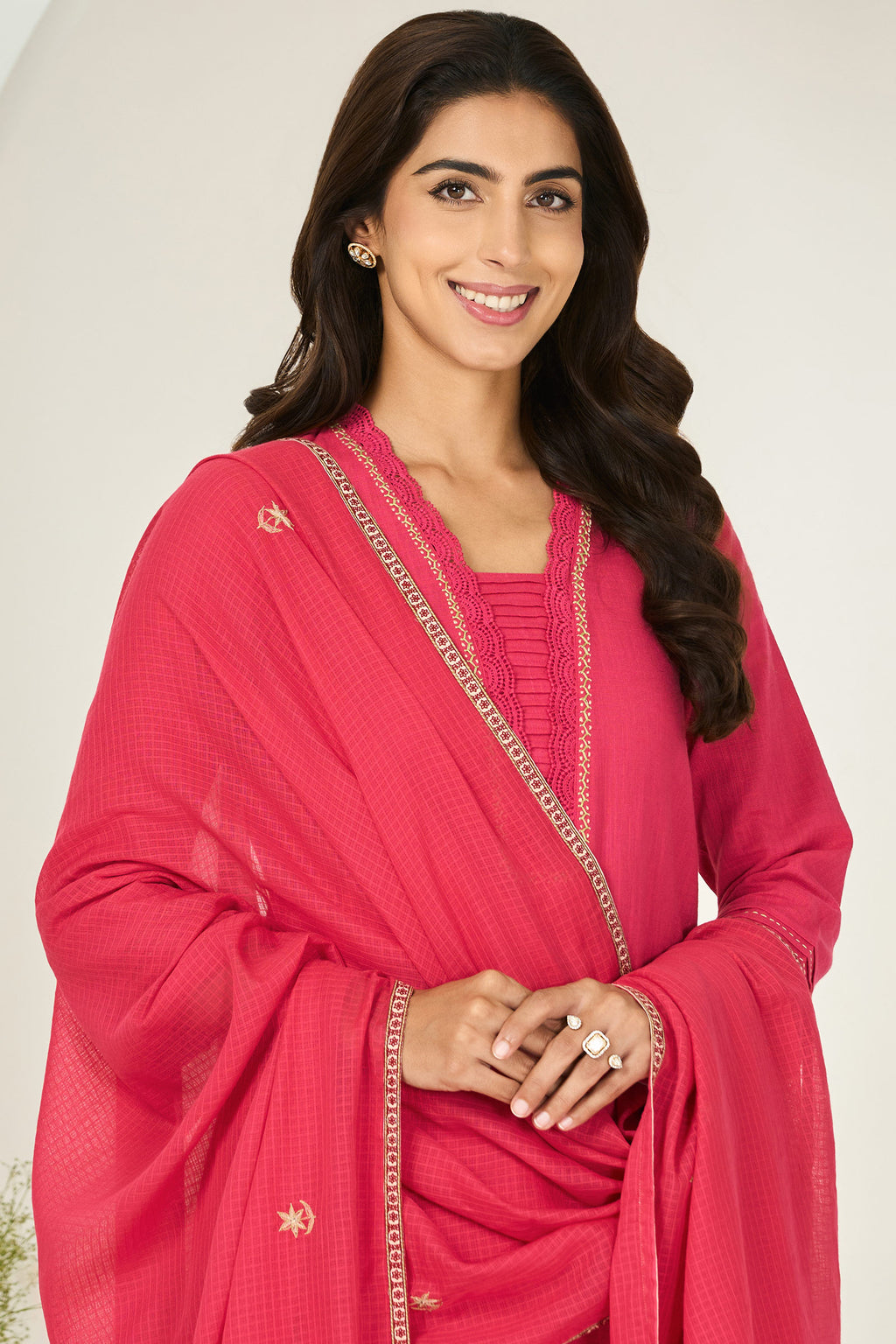 Roza Zara Fuchsia Dupatta