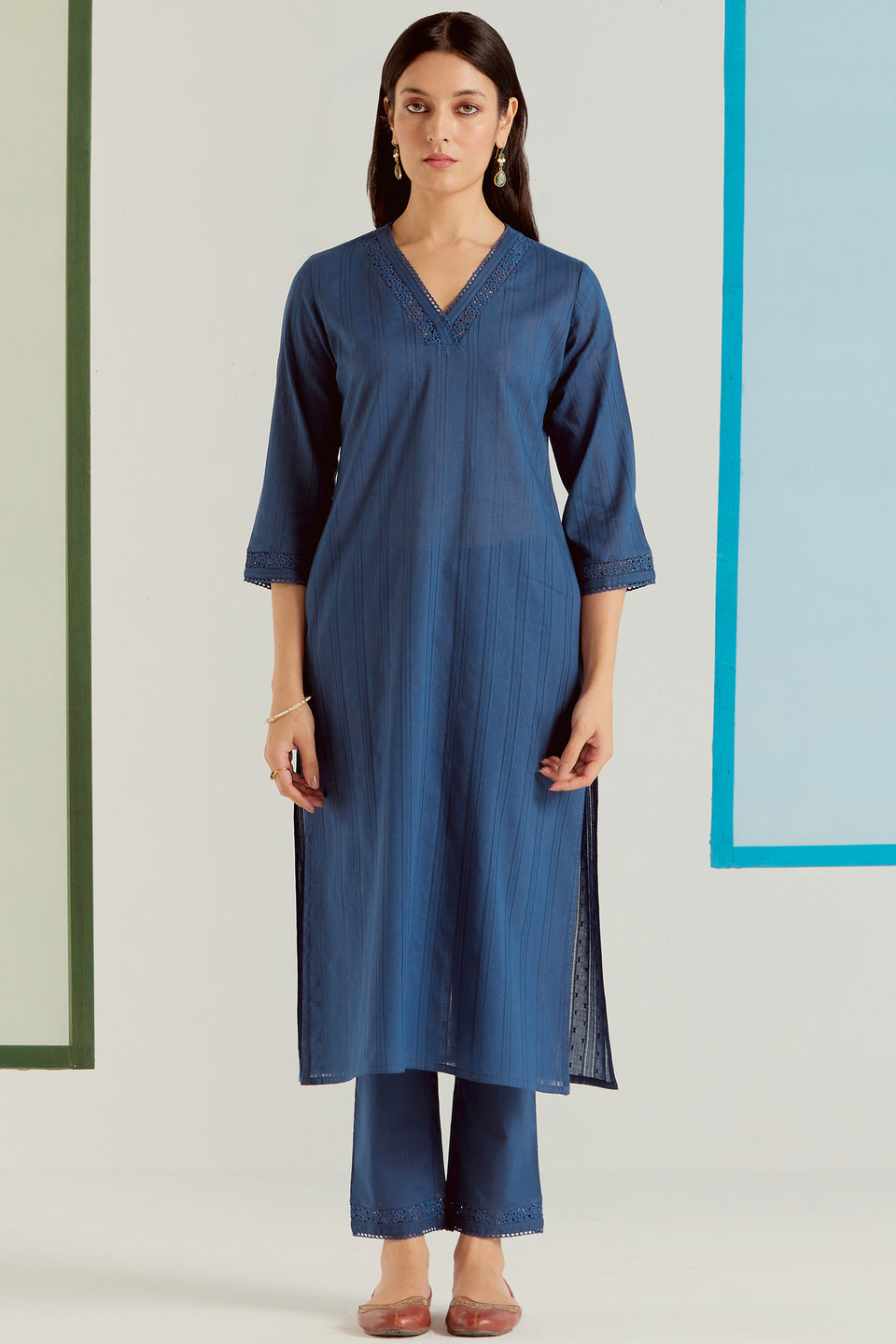 Roza Sehr Blue Kurta