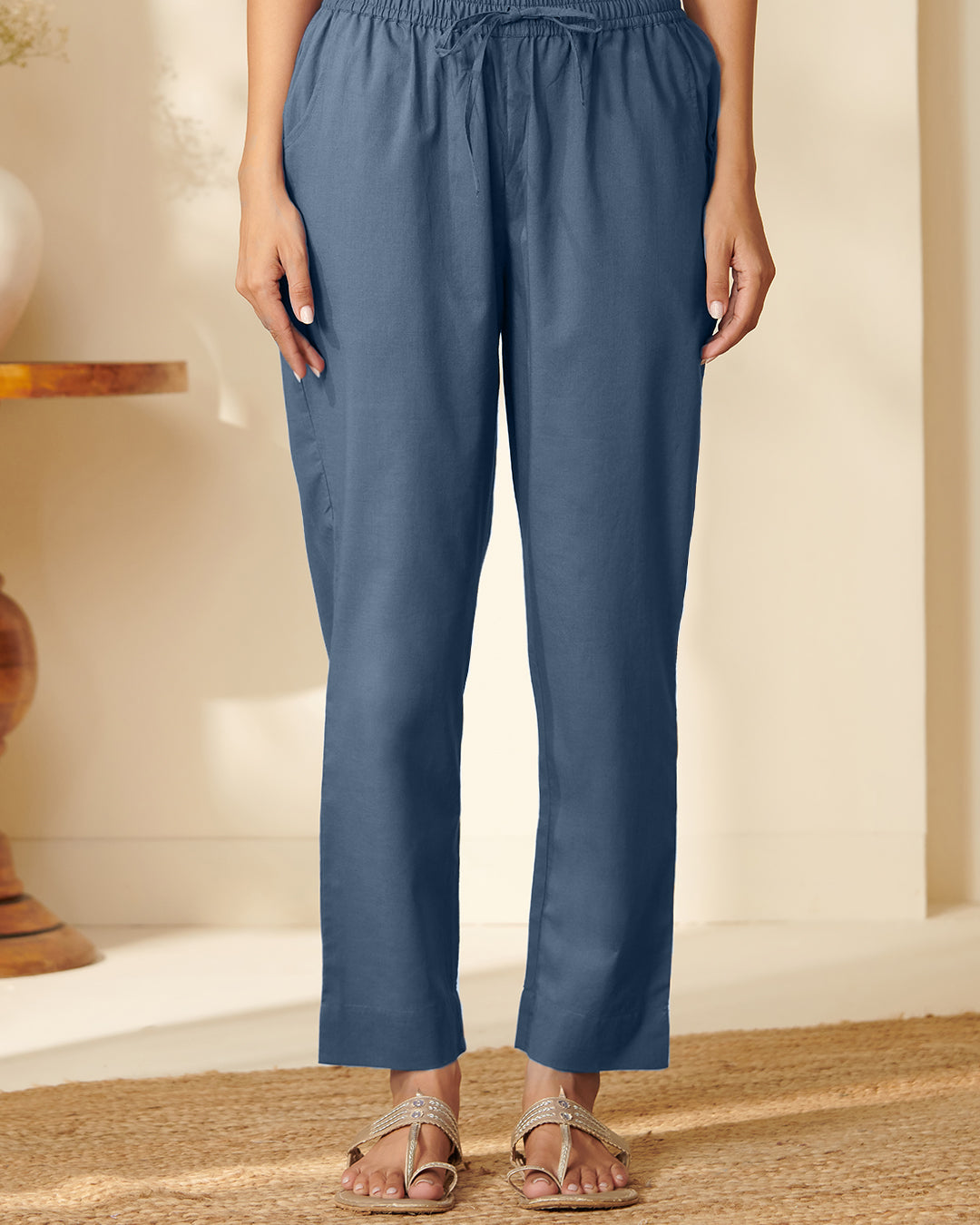Roza Aasira Ink Blue Narrow Pants