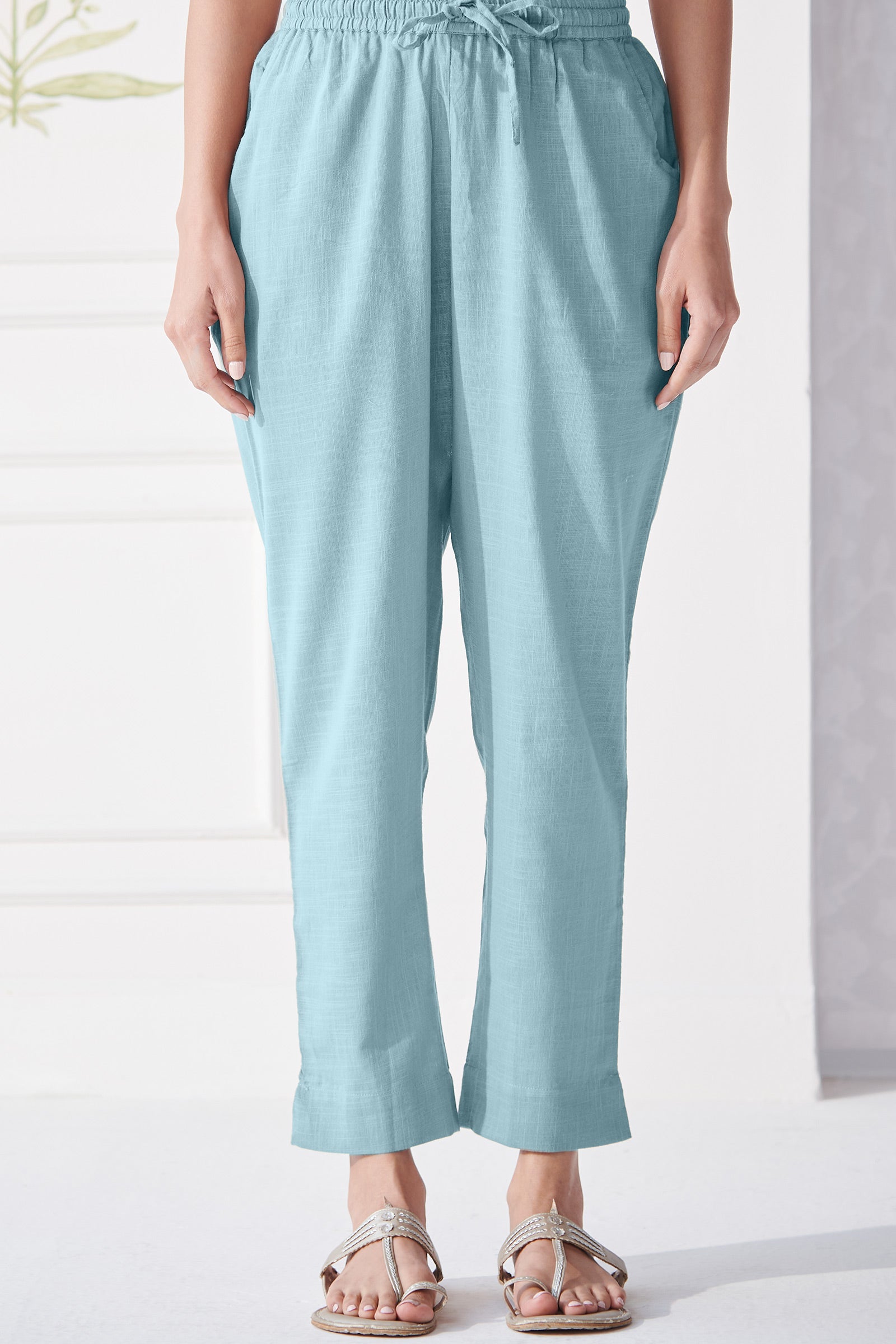 Surplus: Roza Mehnoor Blue Narrow Pants