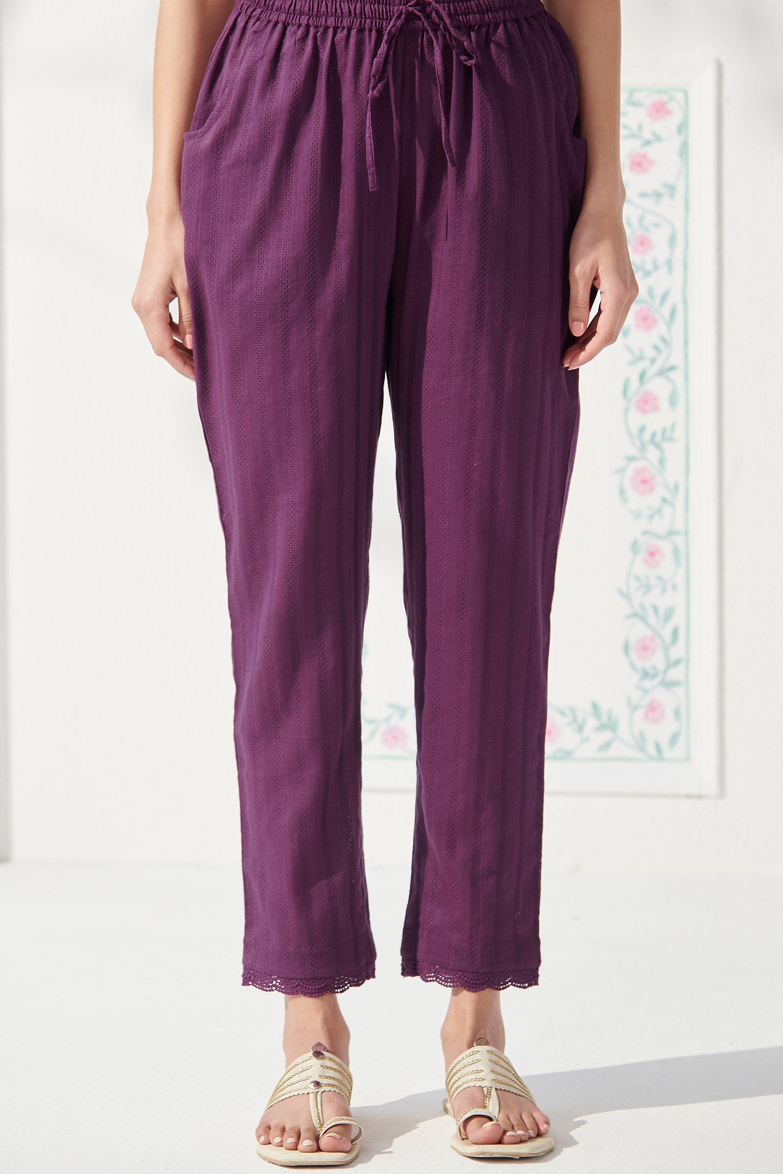 Roza Mirza Purple Narrow Pants