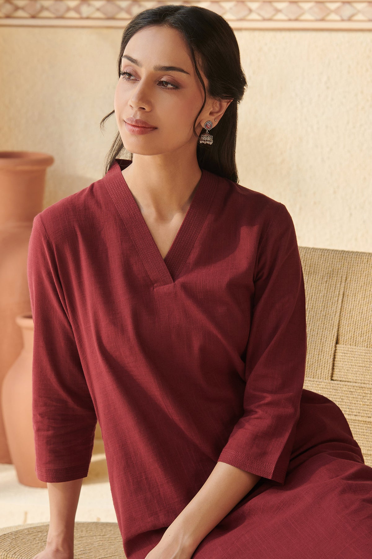 Surplus: Roza Nadiya Maroon Kurta