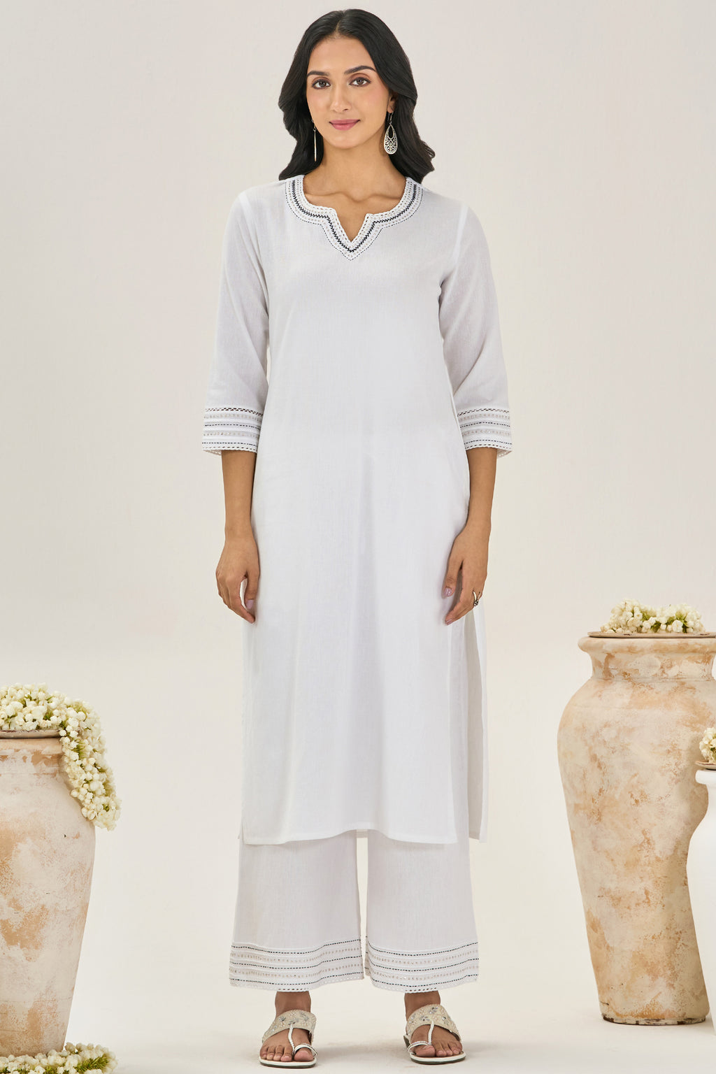Roza Mumtaz White Kurta
