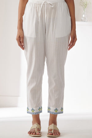 Mehraab Samaira White Narrow Pants