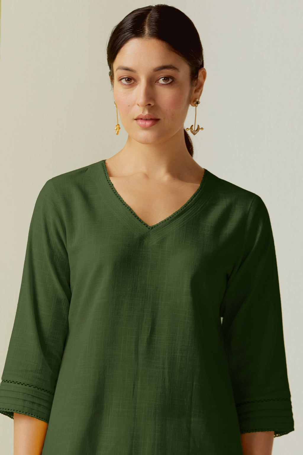 Surplus: Roza Zara Forest Green Kurta