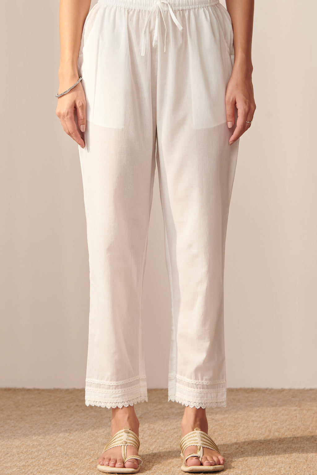 Gauhar Sania White Narrow Pants
