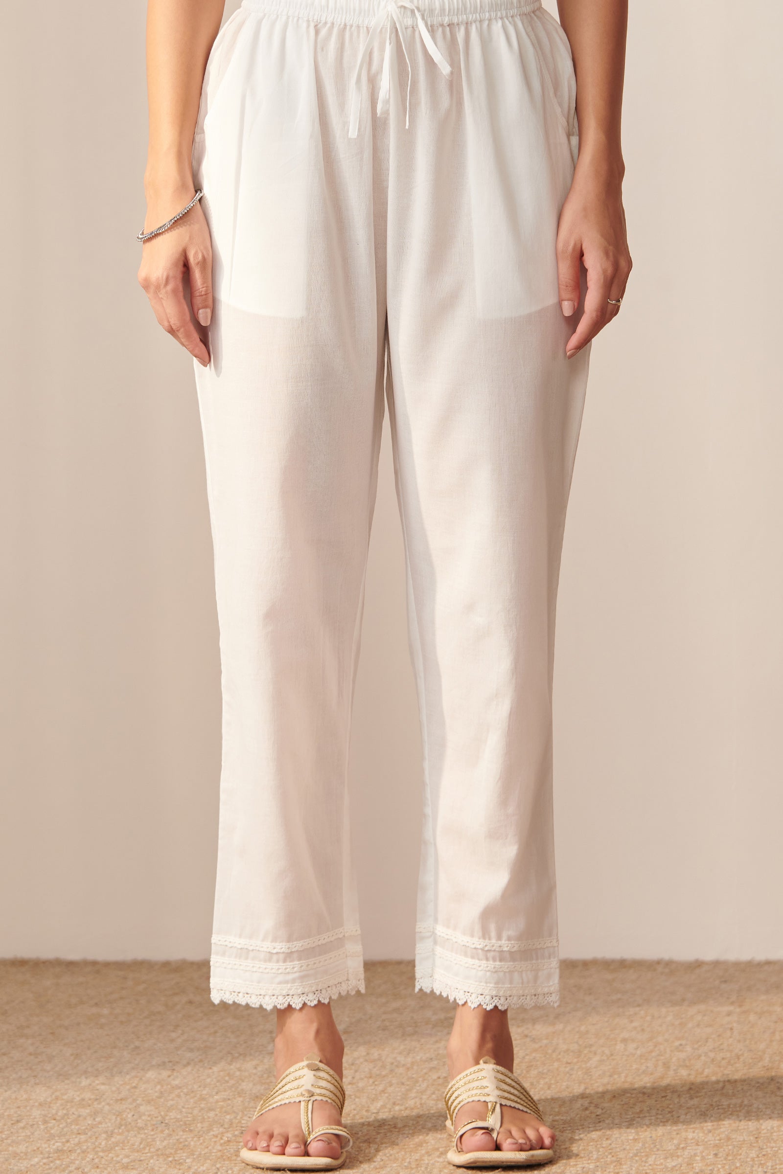 Gauhar Sania White Narrow Pants