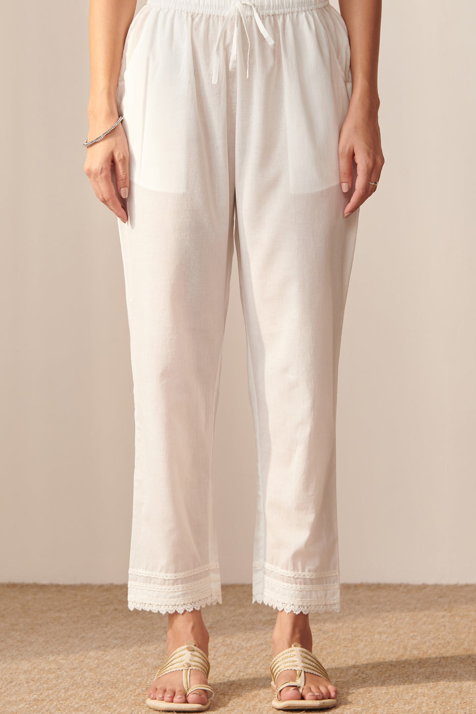 Gauhar Sania White Narrow Pants
