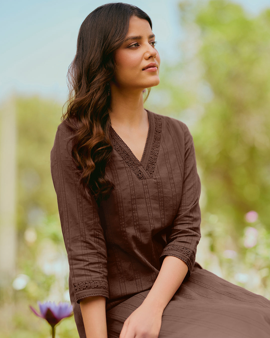Roza Seher Brown Kurta