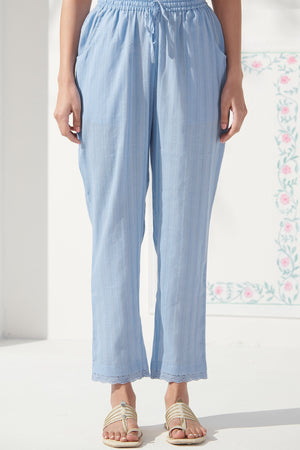 Roza Aalia Blue Narrow Pants