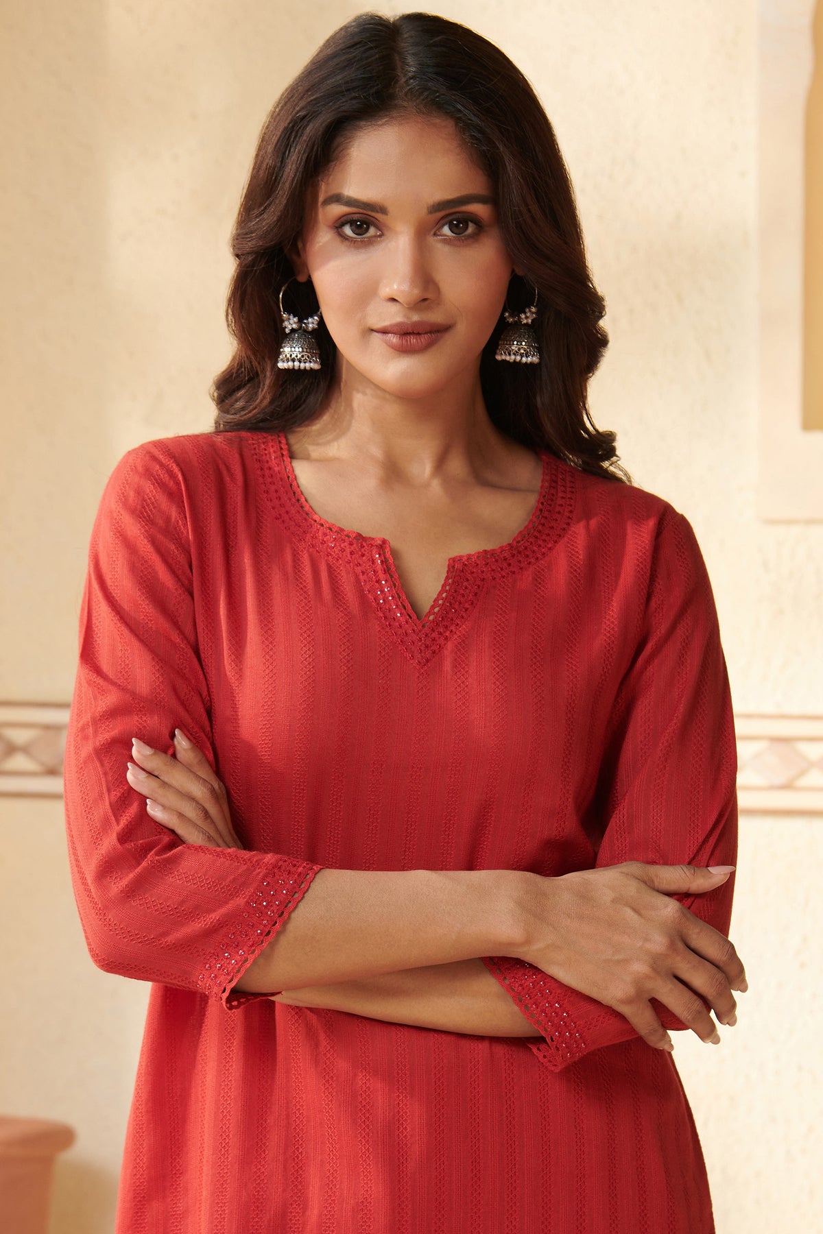 Roza Tara Brick Red Kurta