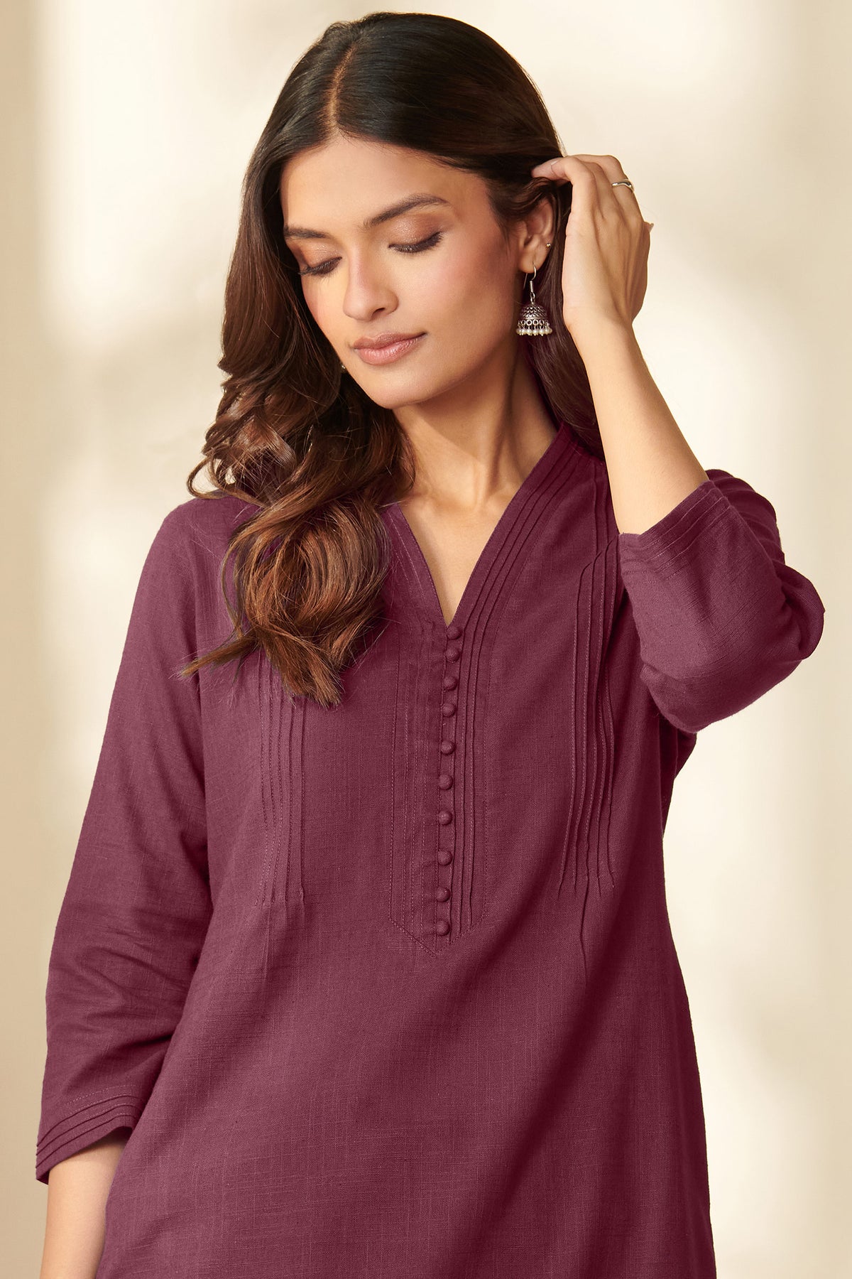 Roza Wahida Burgundy Kurta