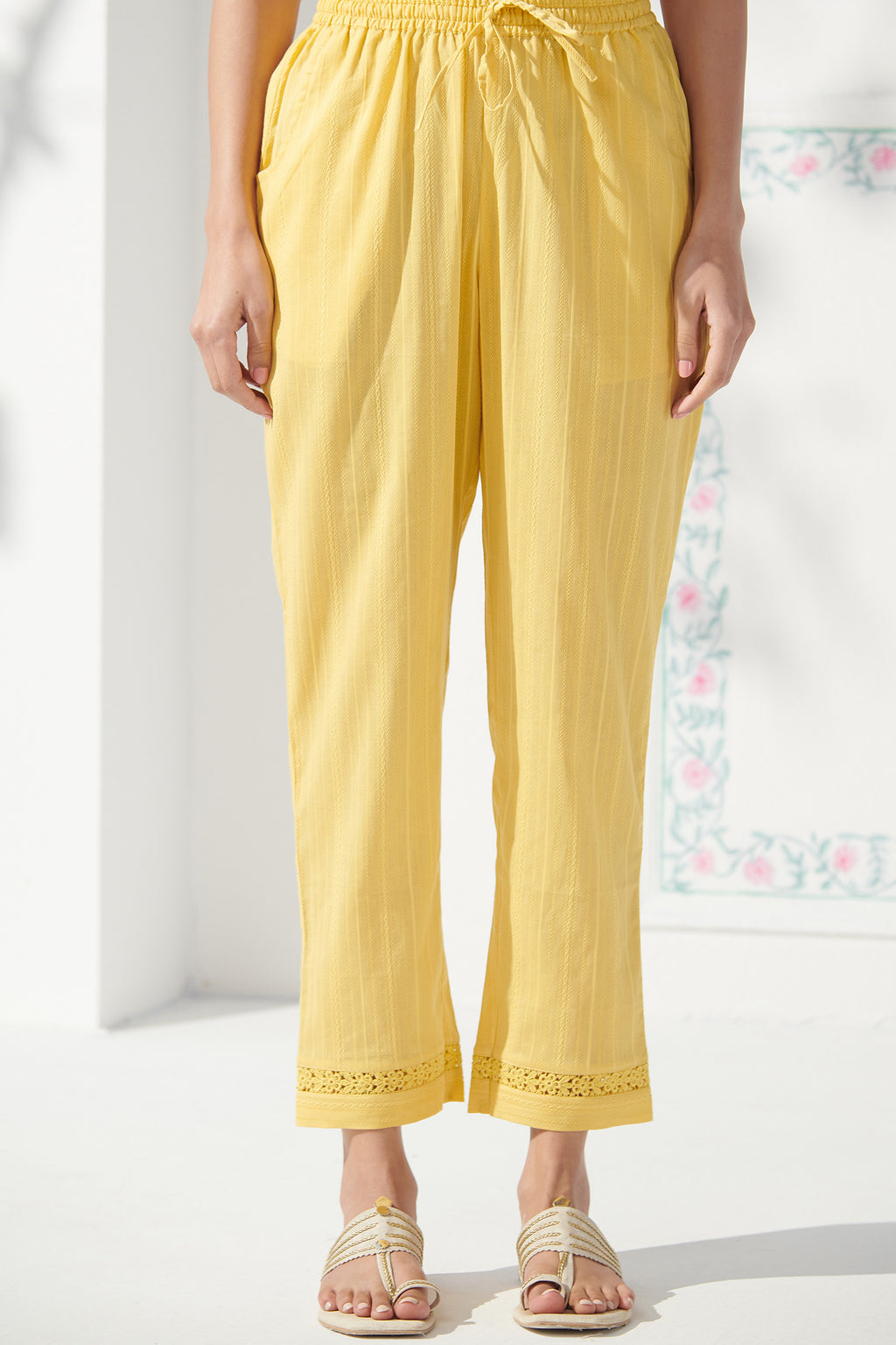 Roza Zehmat Yellow Narrow Pants
