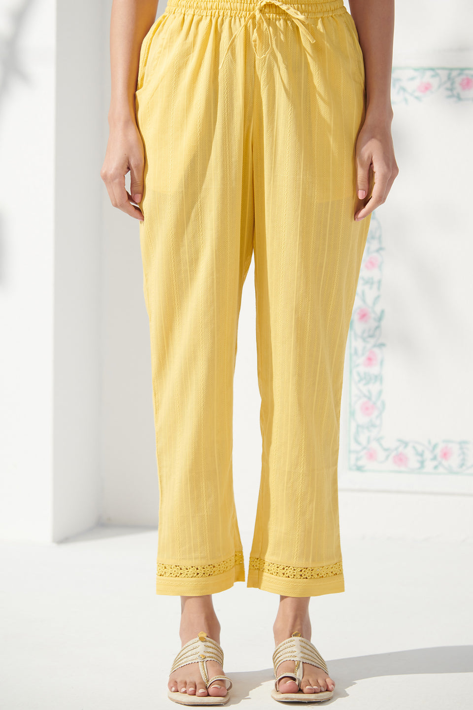 Roza Zehmat Yellow Narrow Pants