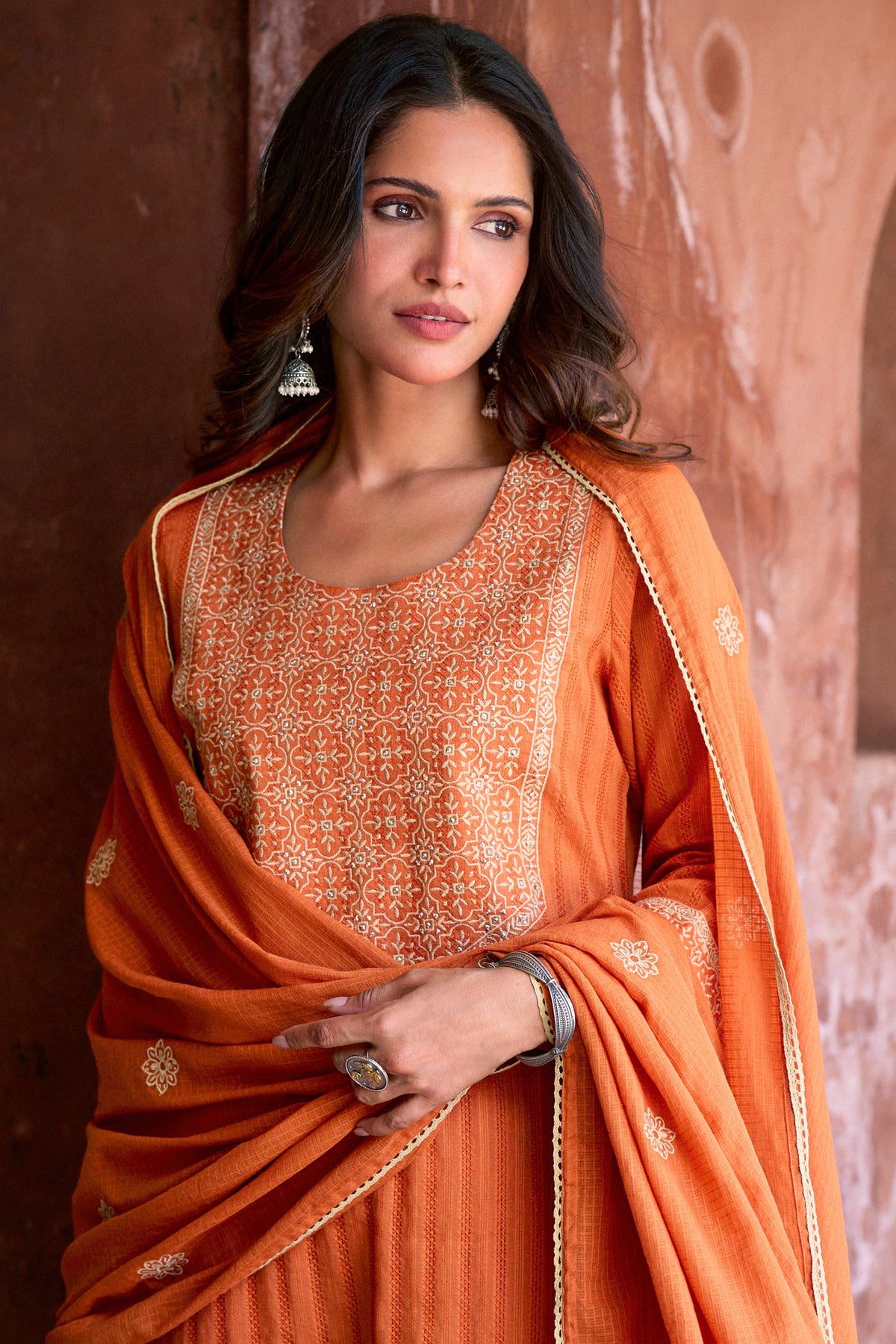 Mehraab Mihira Orange Dupatta