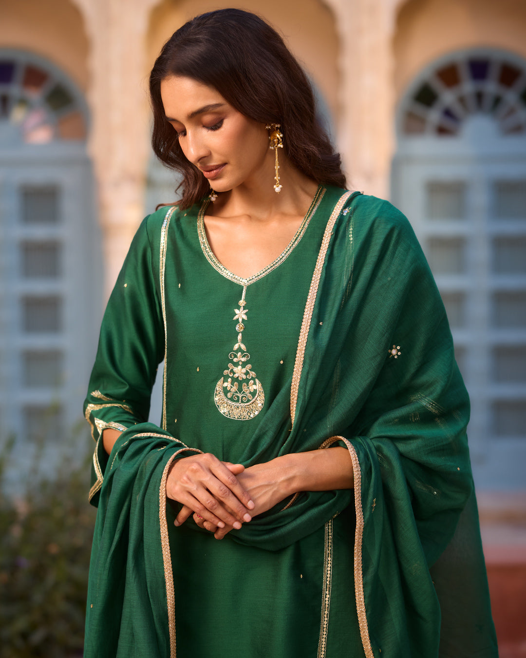 Roshanara Tasnim Emerald Green Dupatta