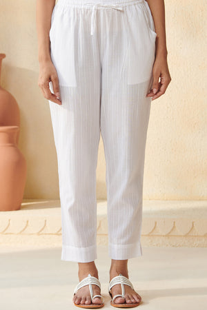 Roza Nargis White Narrow Pants