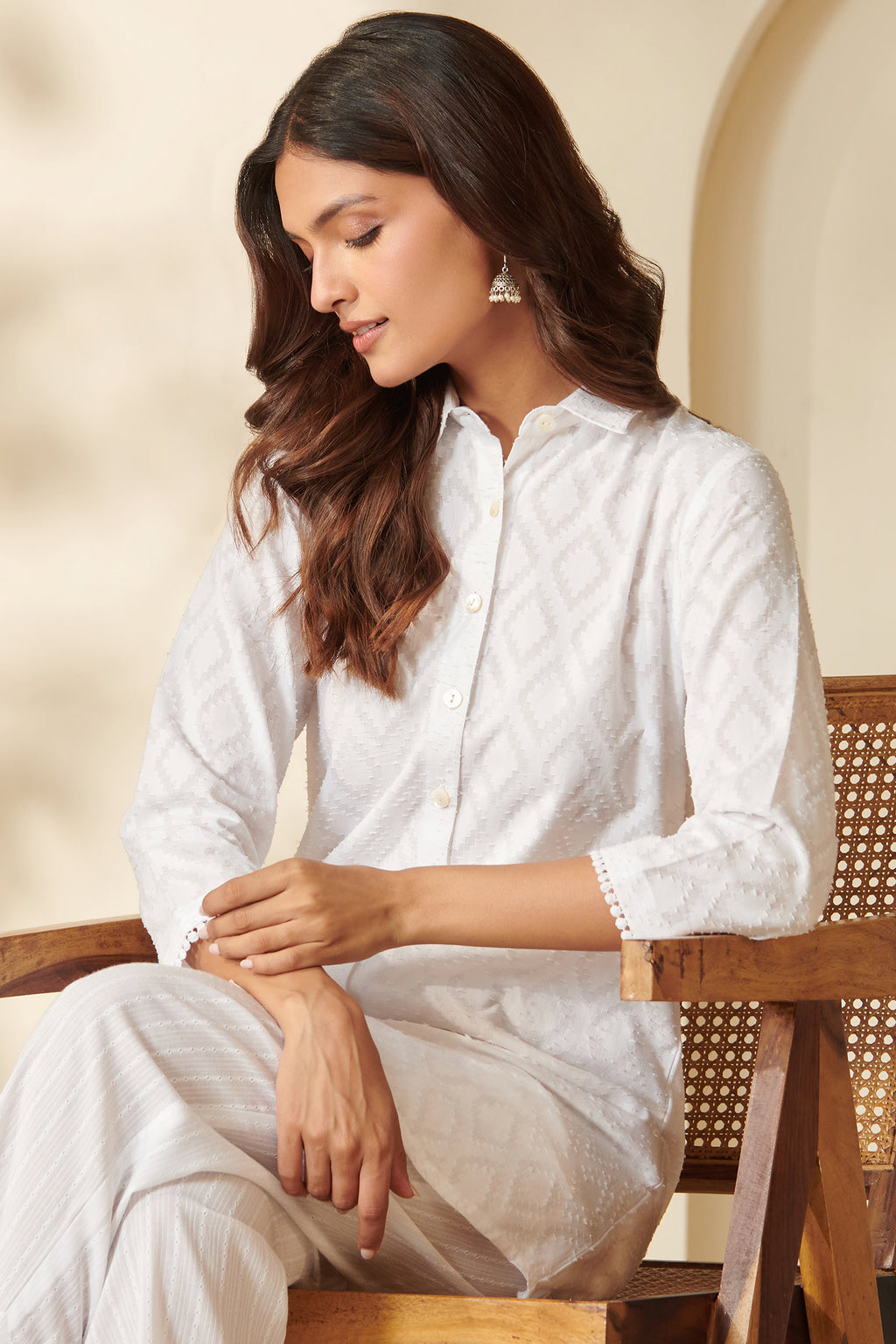 Roza Bahar White Co-Ord Set