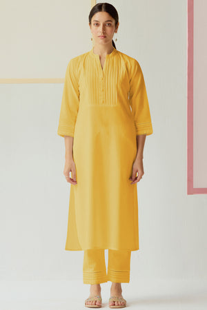 Roza Nida Lemon Yellow Kurta