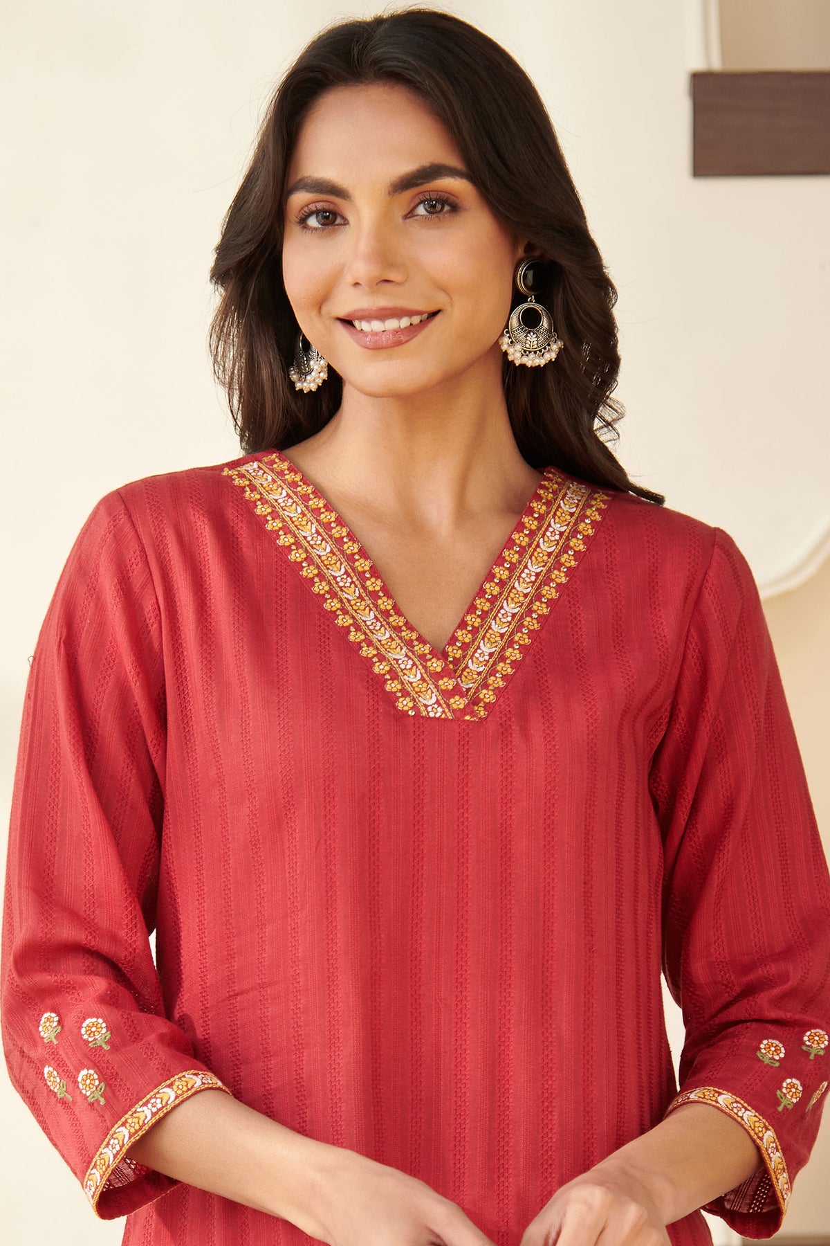 Mehraab Mehr Red Kurta