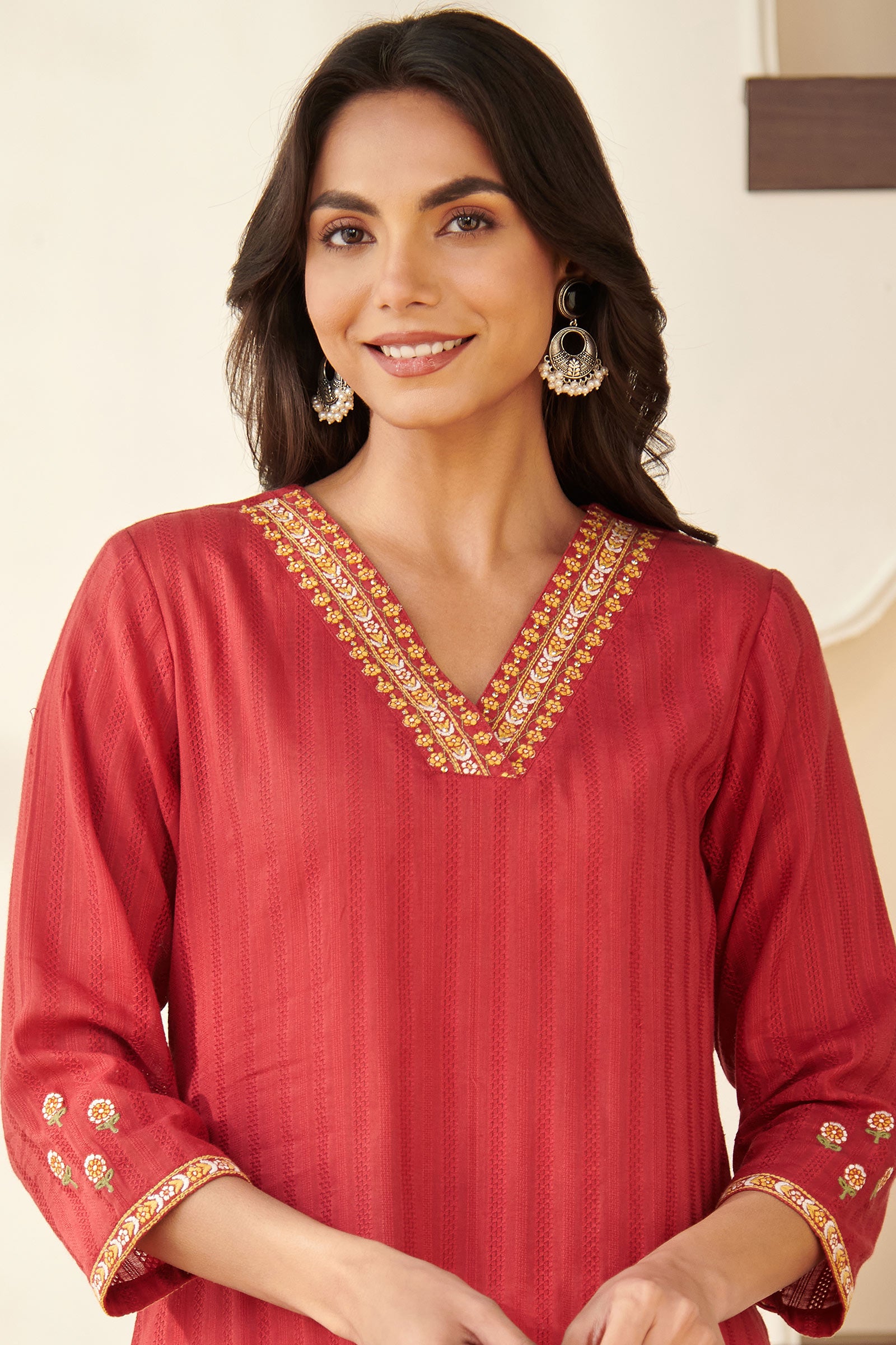 Mehraab Mehr Red Kurta