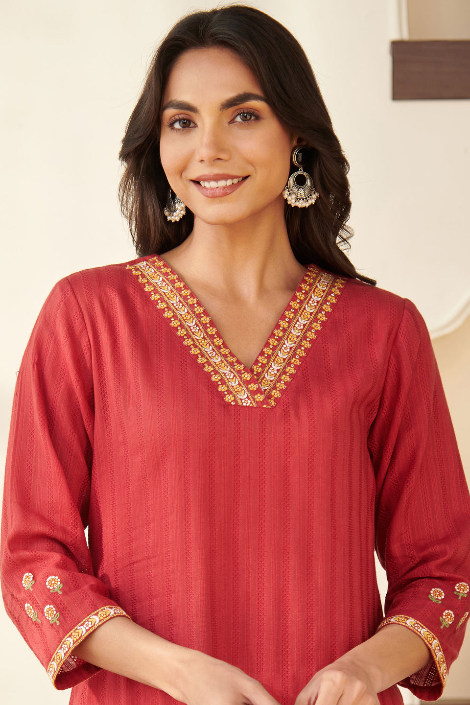 Mehraab Mehr Red Kurta