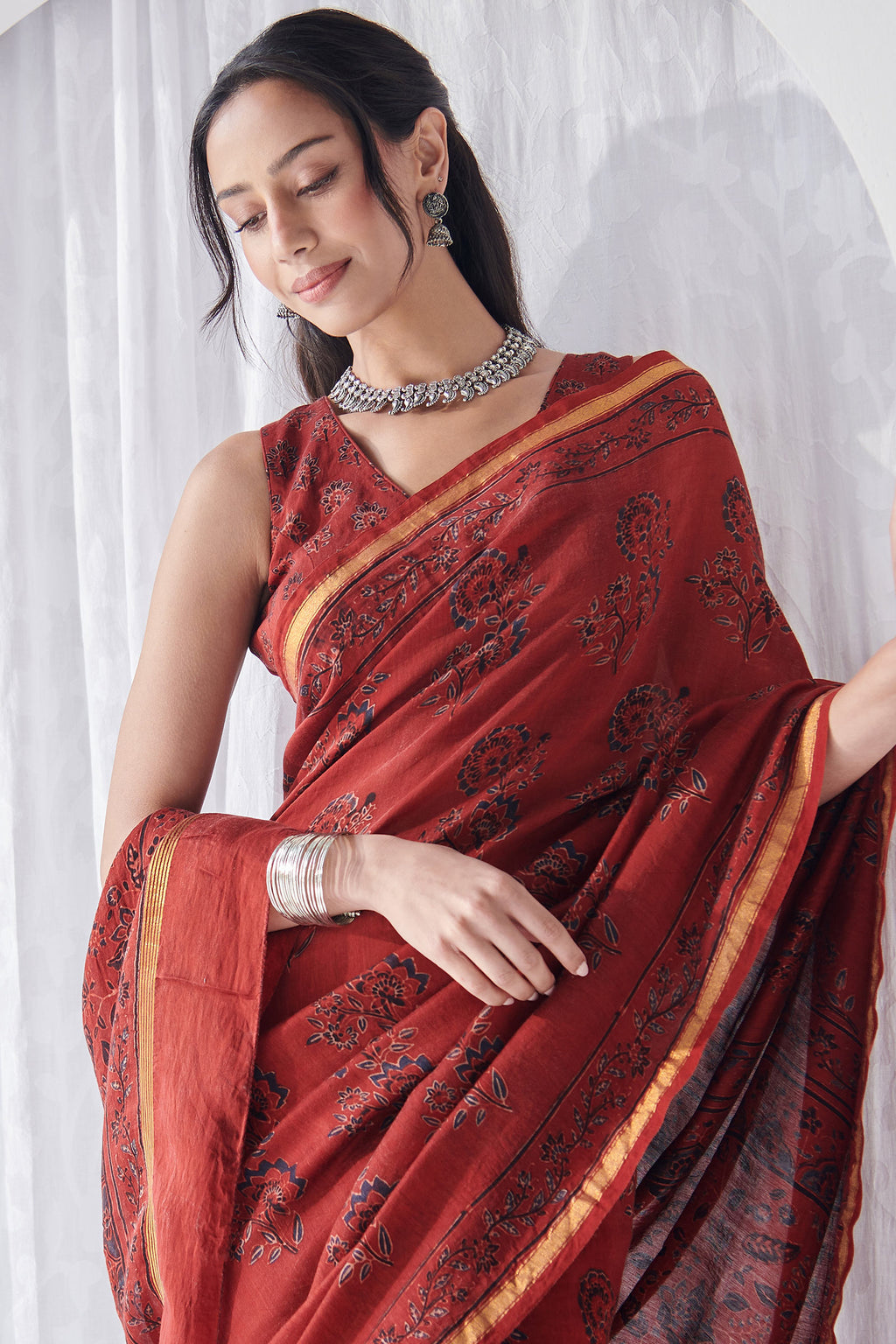 Sehra Zaria Ajrak Saree