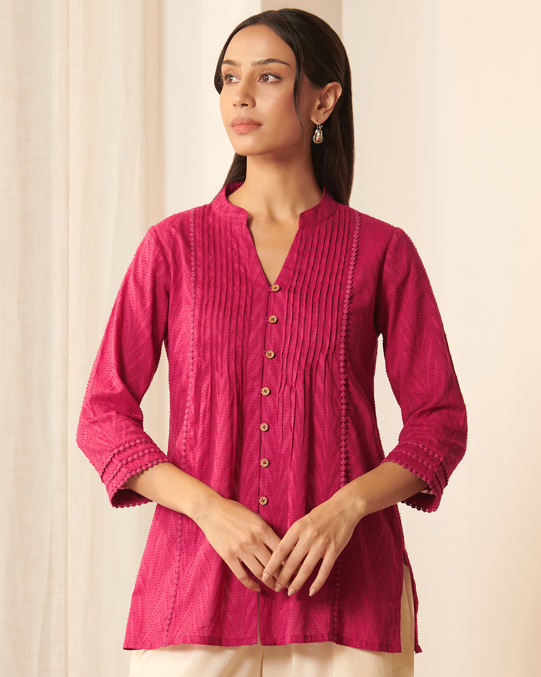 Roza Ruksar Rani Pink Top