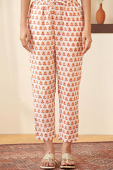Mehraab Mehr White Sanganeri Narrow Pants