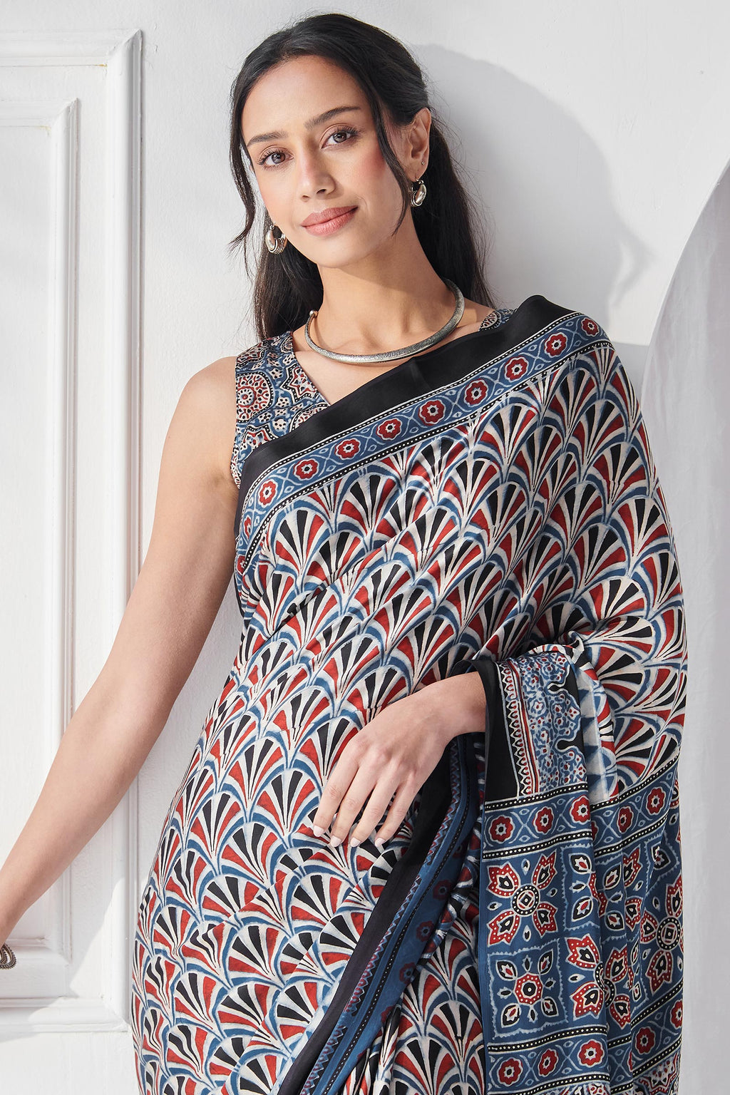 Sehra Jasmine Ajrak Saree