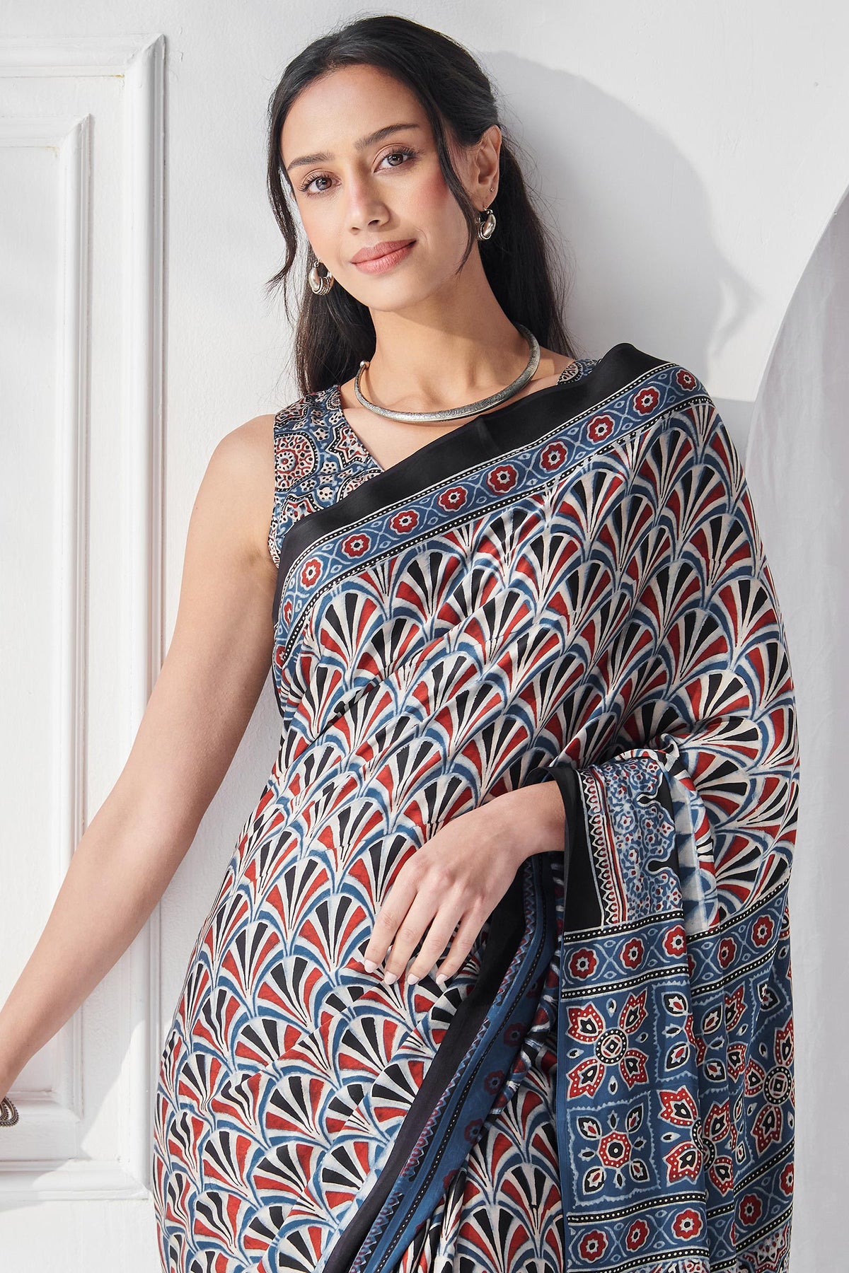 Sehra Jasmine Ajrak Saree