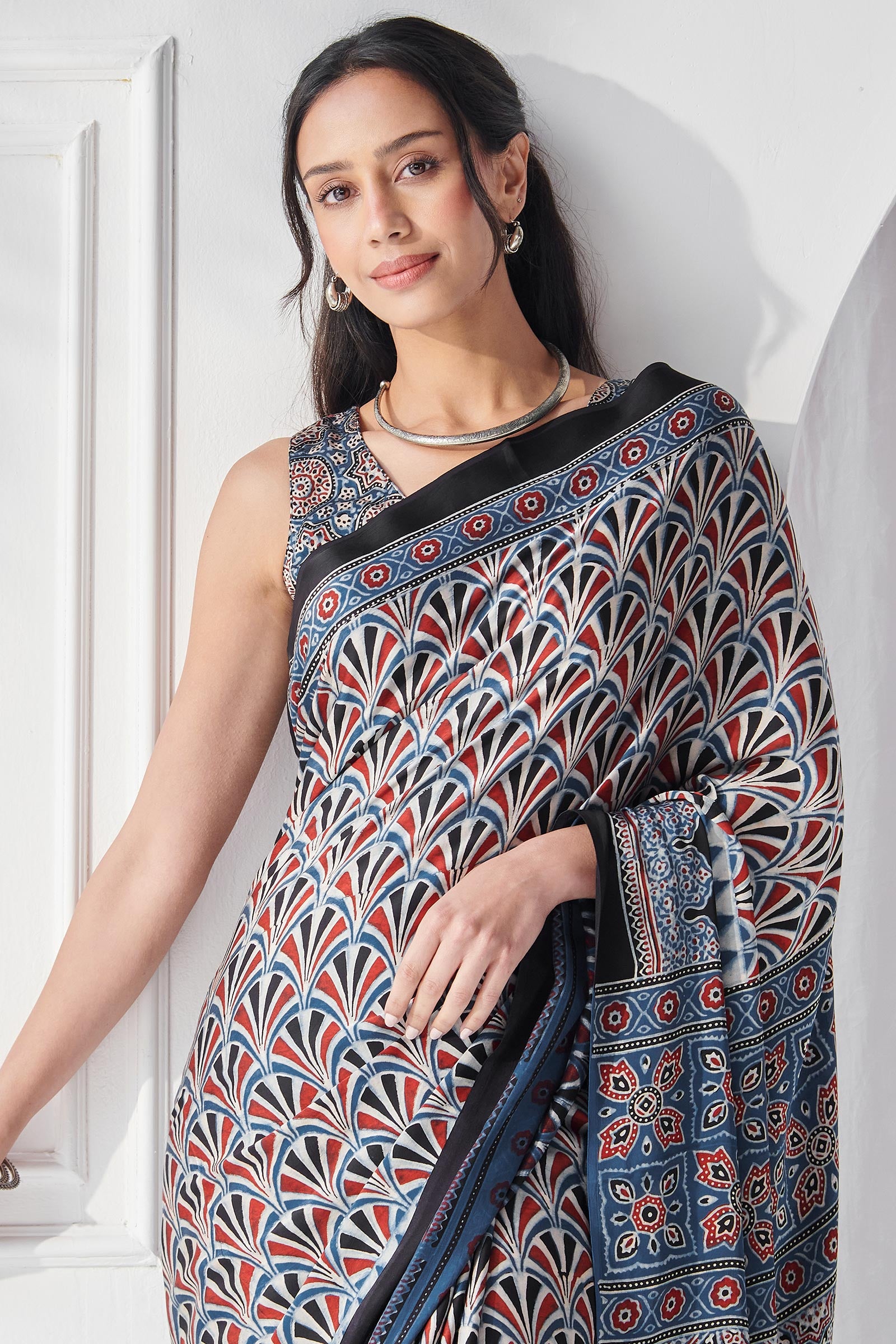 Sehra Jasmine Ajrak Saree