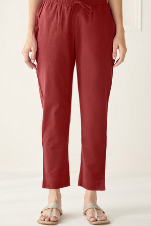 Roza Faraz Alta Red Narrow Pants