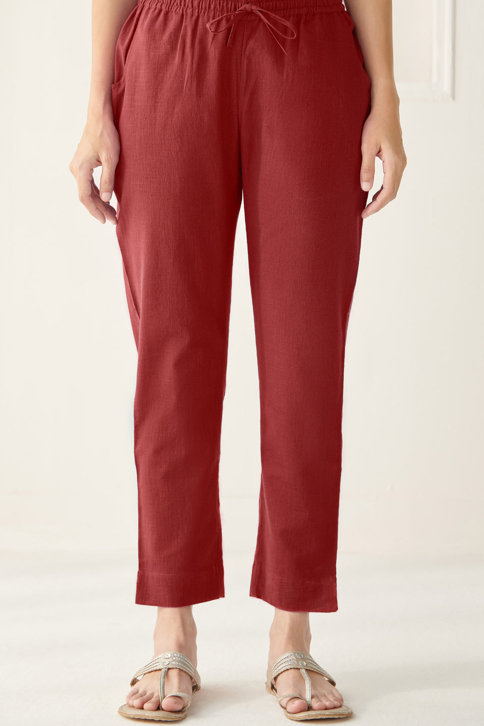 Roza Faraz Alta Red Narrow Pants