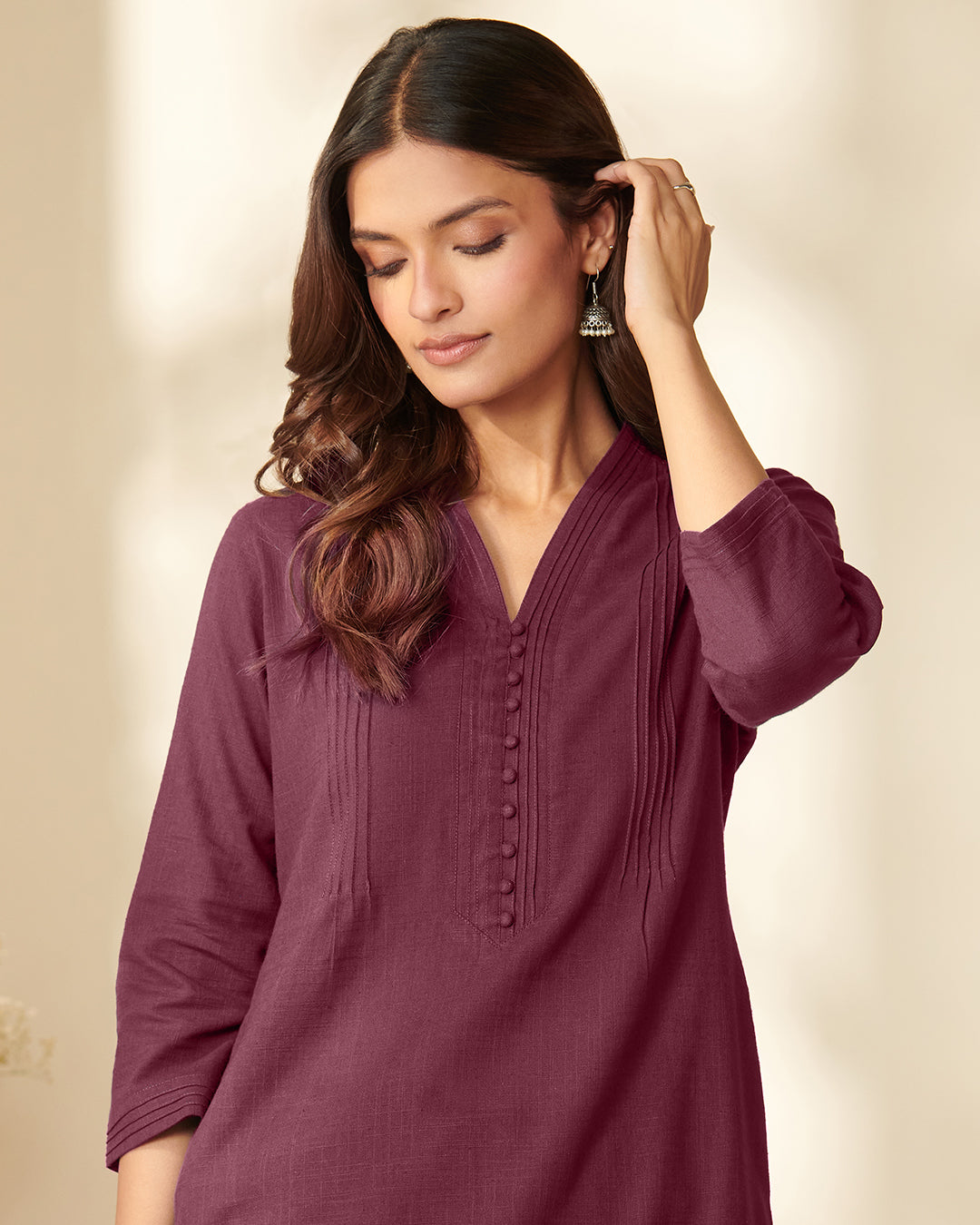 Roza Wahida Burgundy Kurta