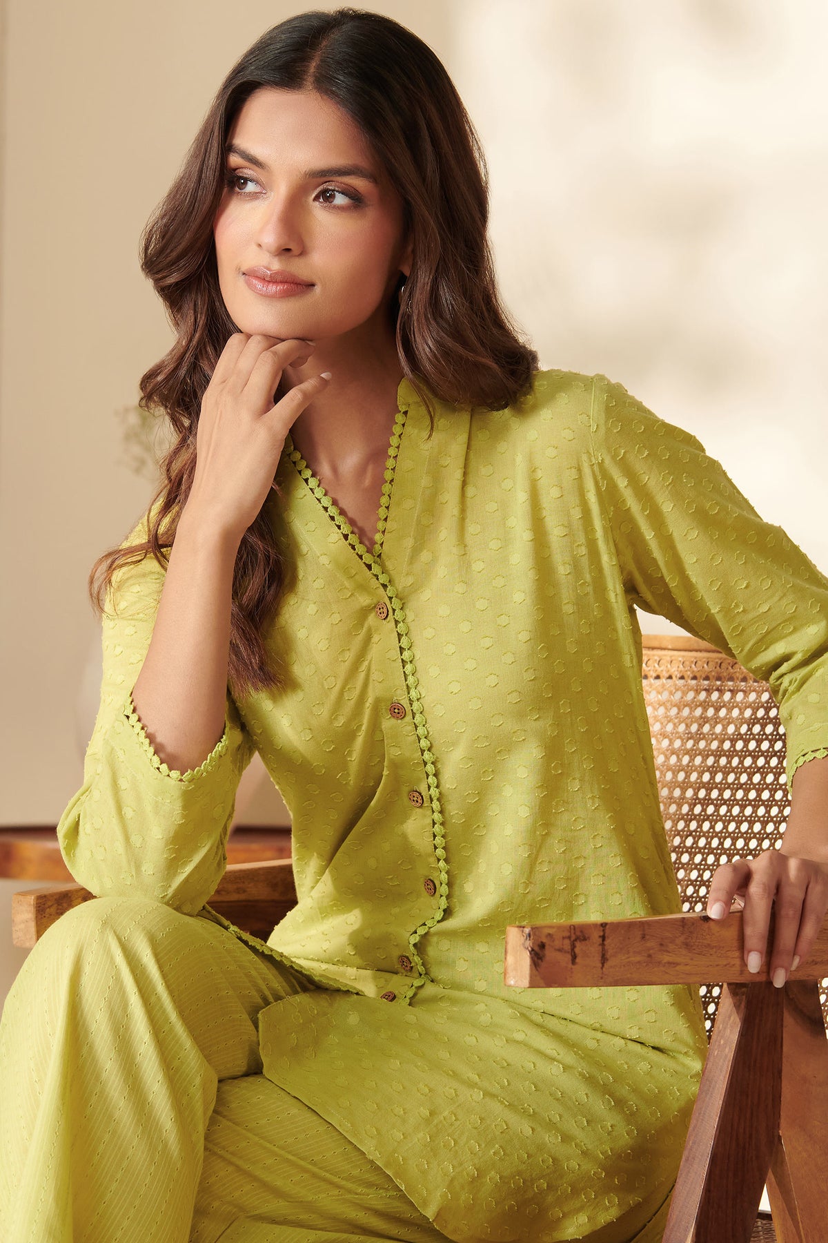 Roza Sabeen Green Co-Ord Set
