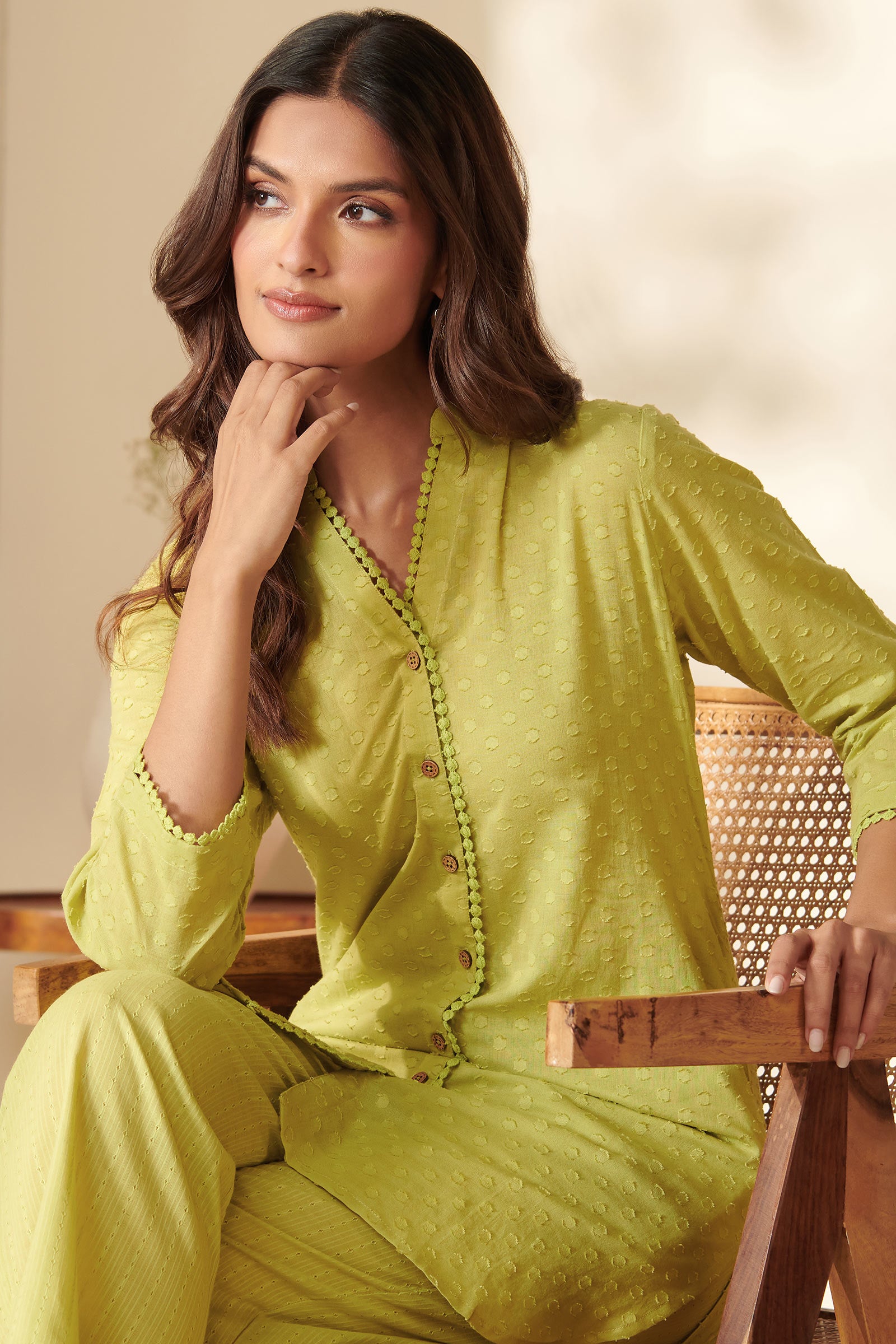 Roza Sabeen Green Co-Ord Set