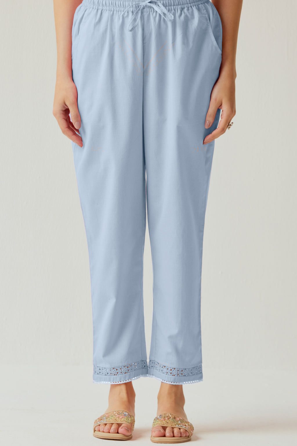 Roza Naaz Sky Blue Narrow Pants