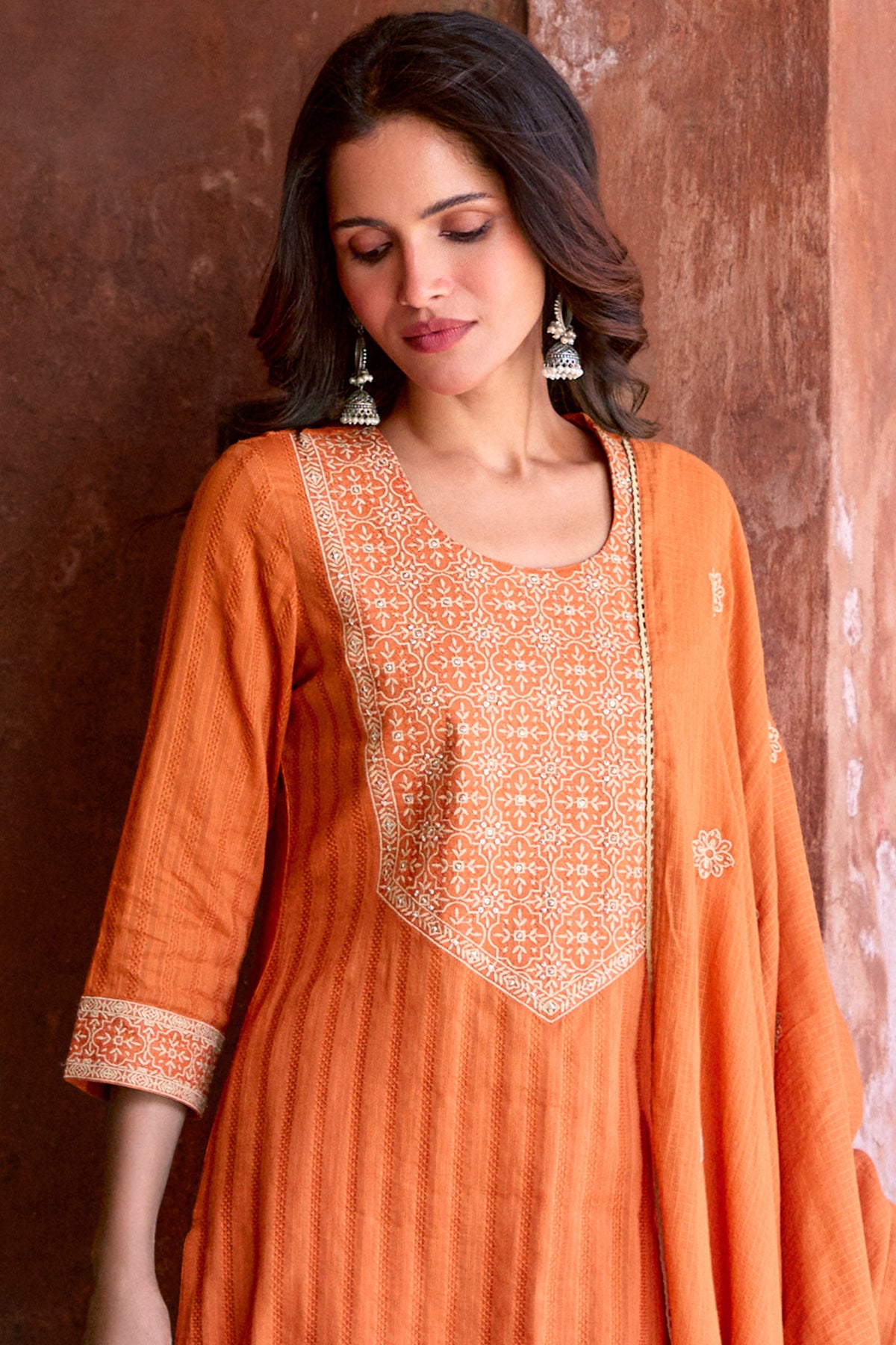 Mehraab Mihira Orange Kurta