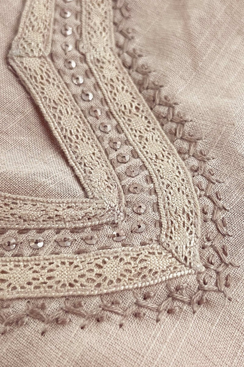Gauhar Maira Peach Handloom Kurta