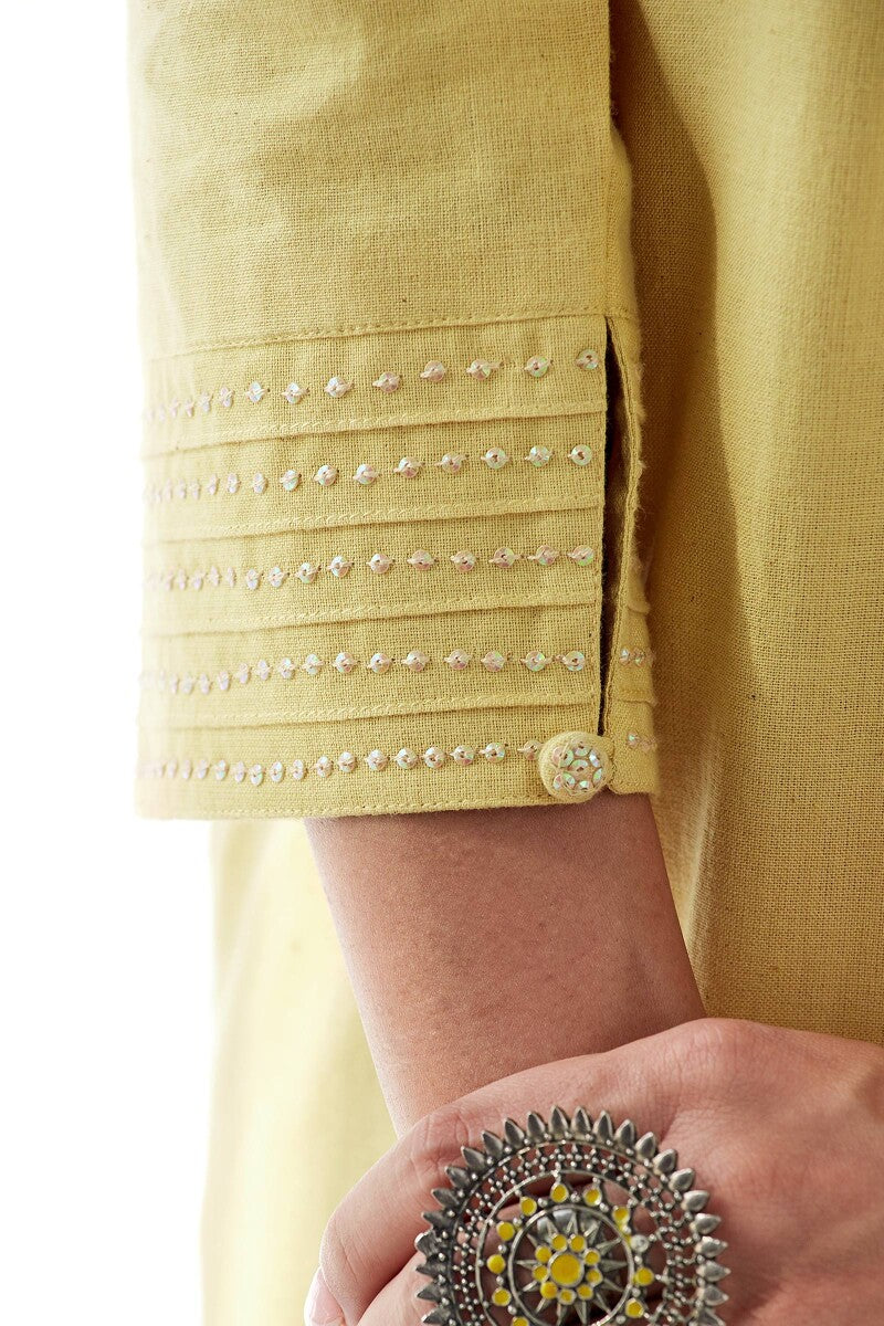 Nasrine Rehmat Yellow Handloom Kurta