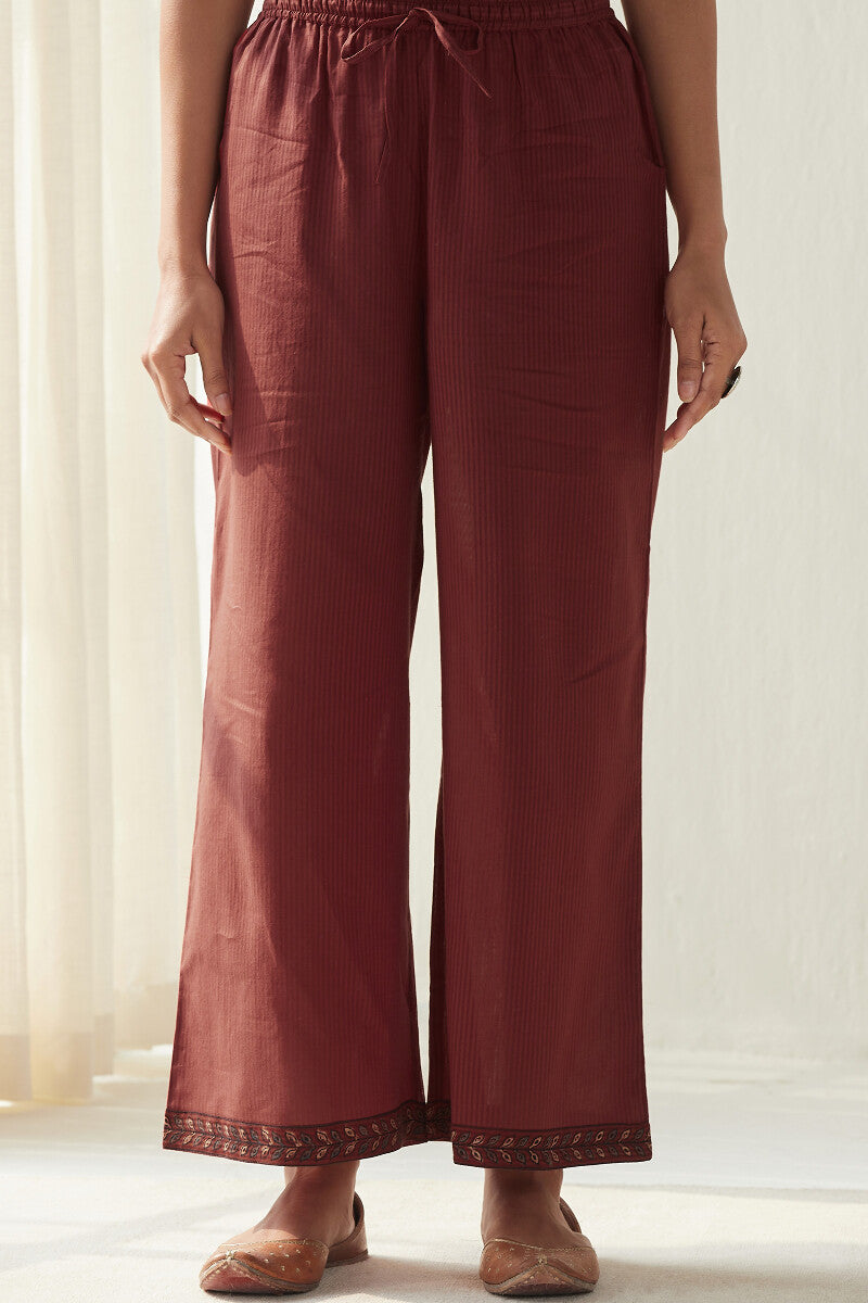 Sehra Aisha Red Cotton Dobby Farsi